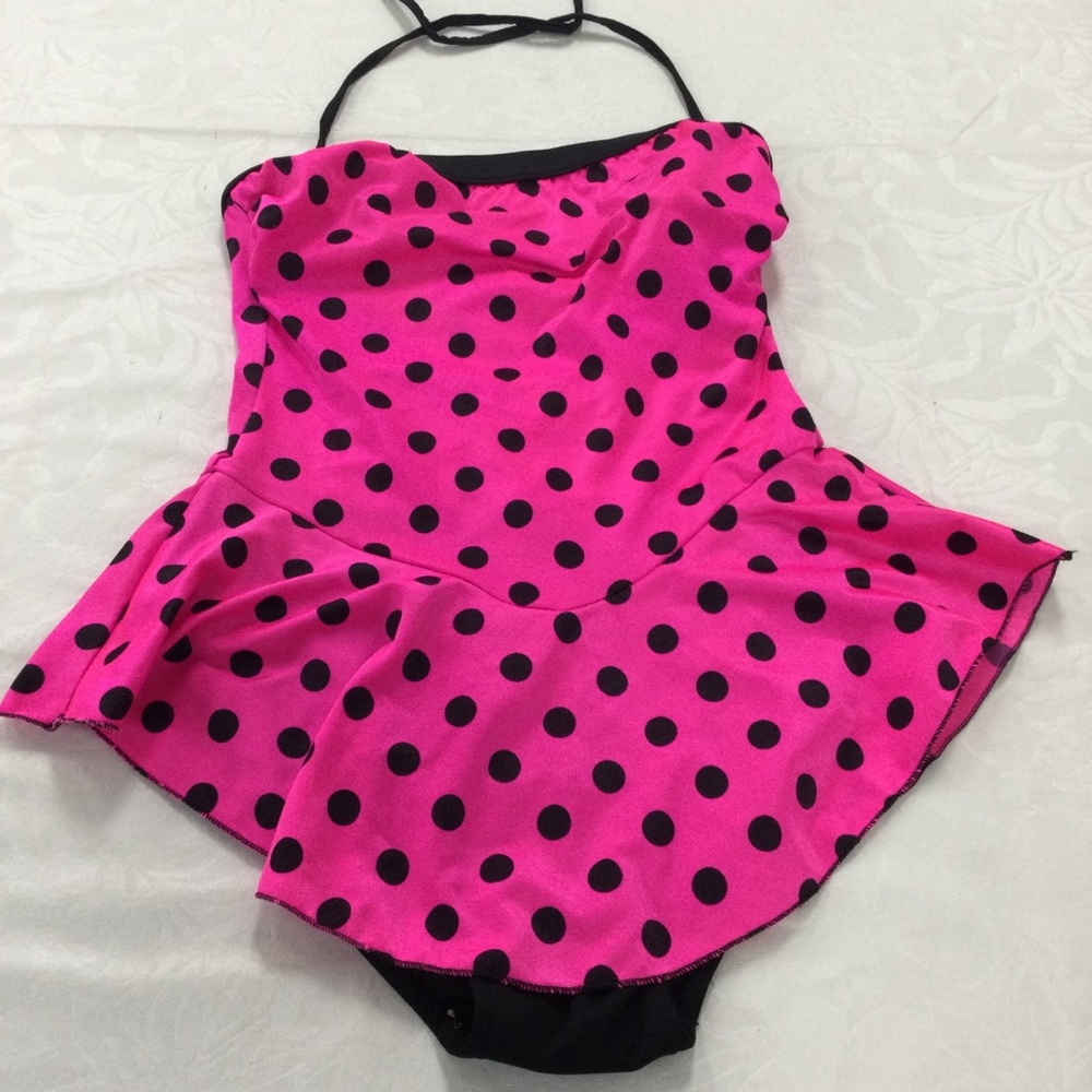 Pacific Connections Pink and Black Retro One Piece Swimsuit
